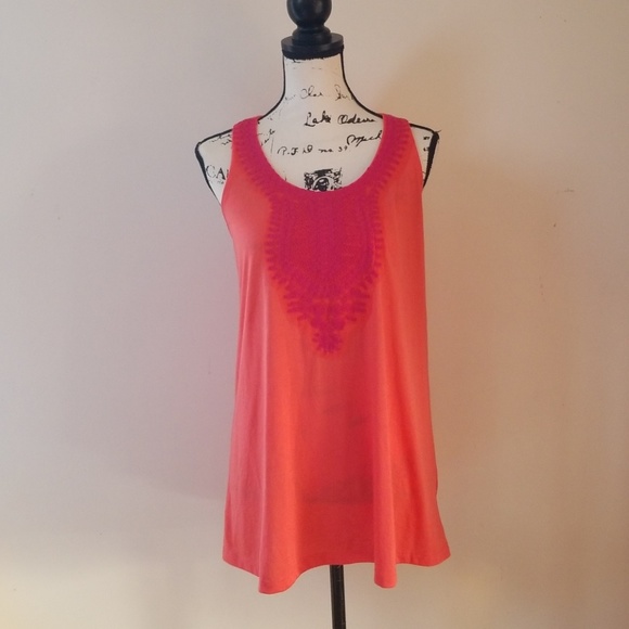 Faded Glory Coral Razorback top - Picture 3 of 7